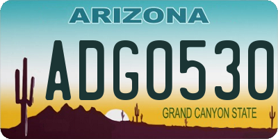 AZ license plate ADG0530