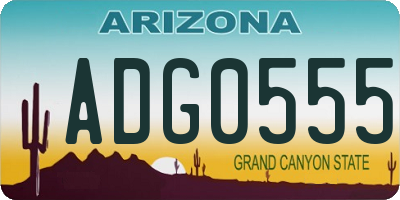 AZ license plate ADG0555