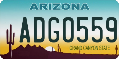 AZ license plate ADG0559