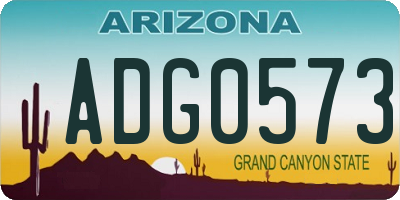 AZ license plate ADG0573