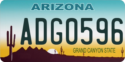 AZ license plate ADG0596
