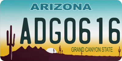 AZ license plate ADG0616