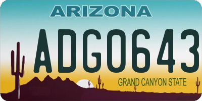 AZ license plate ADG0643