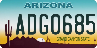 AZ license plate ADG0685