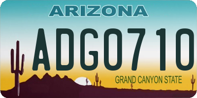 AZ license plate ADG0710