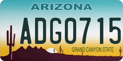 AZ license plate ADG0715