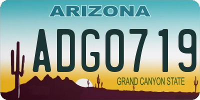 AZ license plate ADG0719