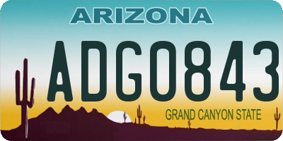 AZ license plate ADG0843