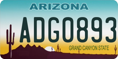 AZ license plate ADG0893