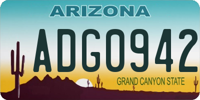 AZ license plate ADG0942