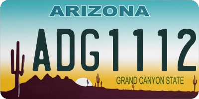 AZ license plate ADG1112