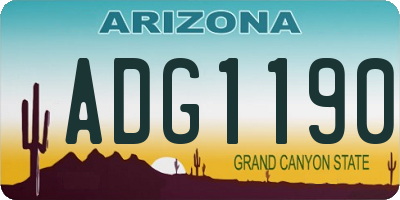 AZ license plate ADG1190