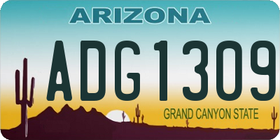 AZ license plate ADG1309