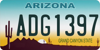 AZ license plate ADG1397