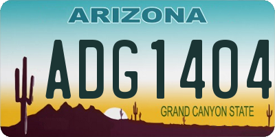 AZ license plate ADG1404