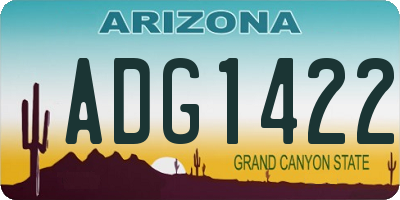AZ license plate ADG1422