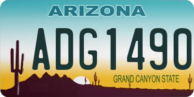 AZ license plate ADG1490