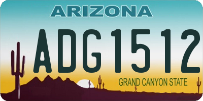 AZ license plate ADG1512