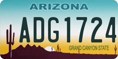 AZ license plate ADG1724