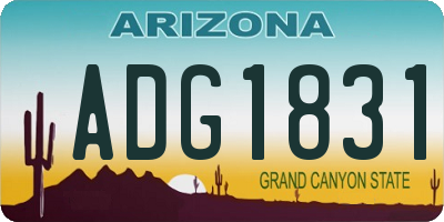 AZ license plate ADG1831
