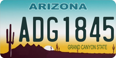 AZ license plate ADG1845
