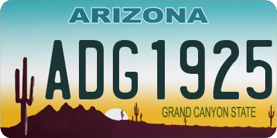 AZ license plate ADG1925