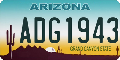 AZ license plate ADG1943