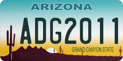 AZ license plate ADG2011