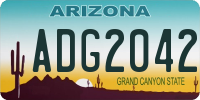 AZ license plate ADG2042
