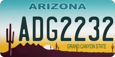 AZ license plate ADG2232