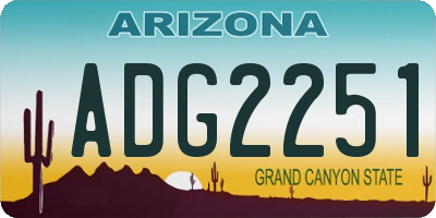 AZ license plate ADG2251