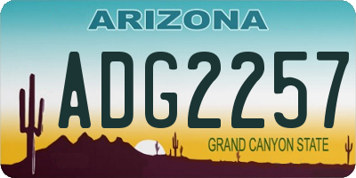 AZ license plate ADG2257