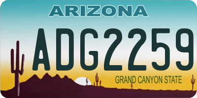 AZ license plate ADG2259