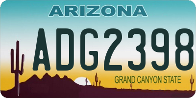 AZ license plate ADG2398