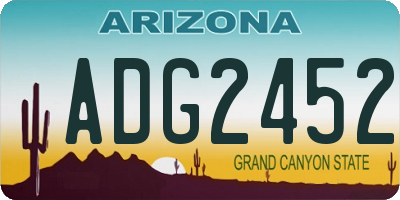 AZ license plate ADG2452
