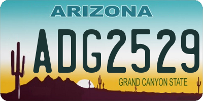AZ license plate ADG2529