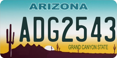 AZ license plate ADG2543