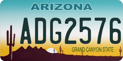 AZ license plate ADG2576
