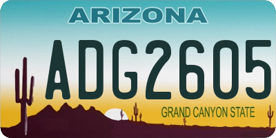 AZ license plate ADG2605