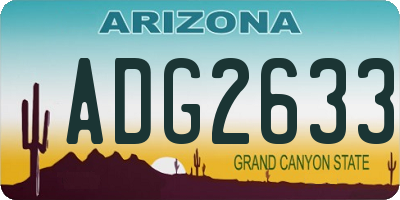AZ license plate ADG2633