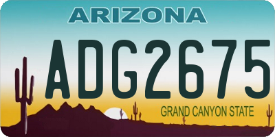 AZ license plate ADG2675