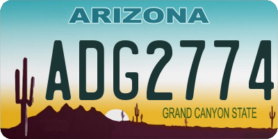 AZ license plate ADG2774
