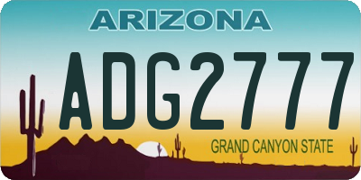 AZ license plate ADG2777