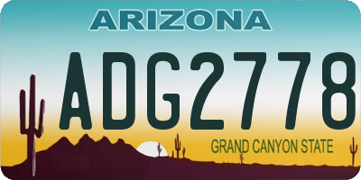 AZ license plate ADG2778