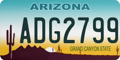 AZ license plate ADG2799