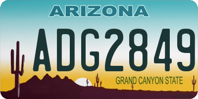 AZ license plate ADG2849