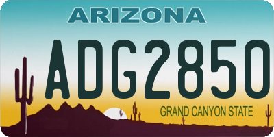 AZ license plate ADG2850