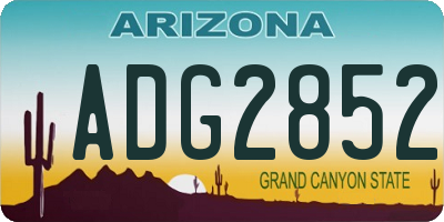 AZ license plate ADG2852