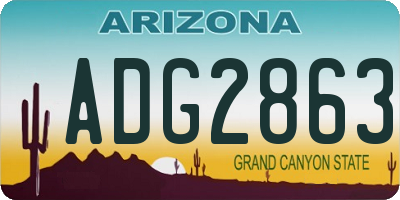 AZ license plate ADG2863