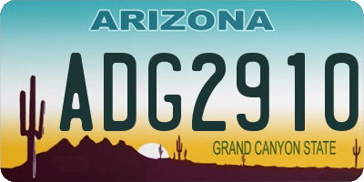AZ license plate ADG2910